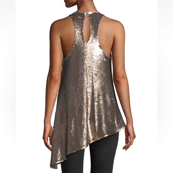 Cinq a sept Dylan Sleeveless Asymmetrical Sequins Top - Picture 4 of 13
